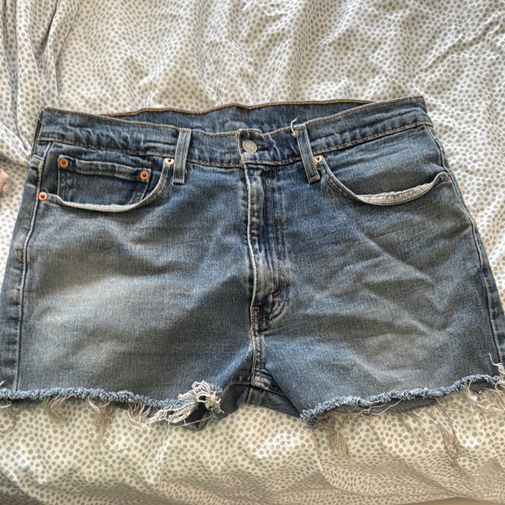 Levi's Blue Jean Shorts Distressed Cutoff Style
